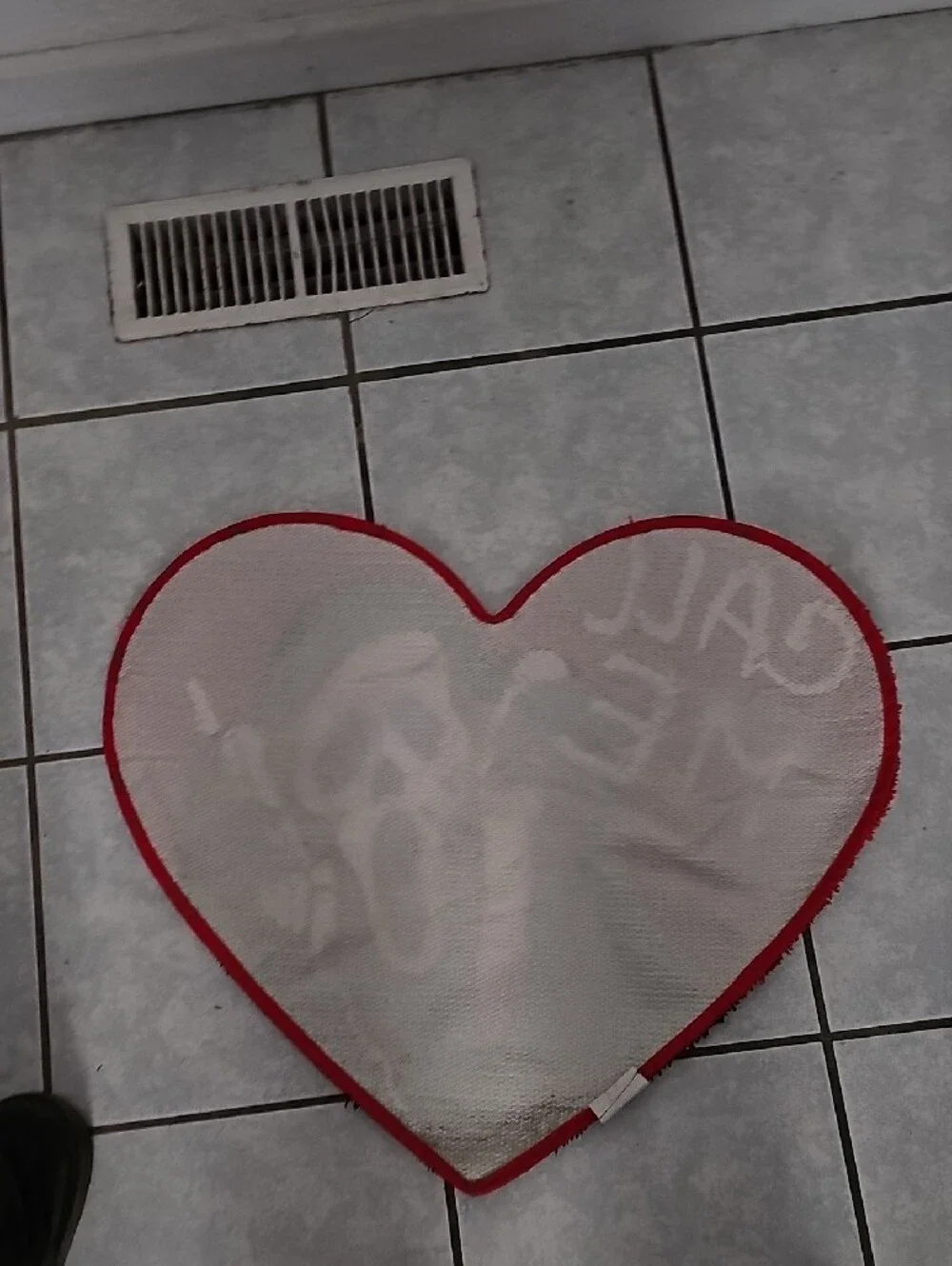 Heart-Shaped Ghost Face Call Me Accent Rug